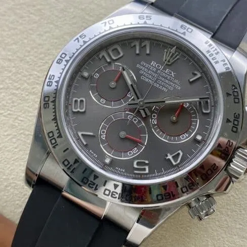 Top C factory Rolex gray plate Daytona 4130 movement 40mm 904 steel men's watch front view