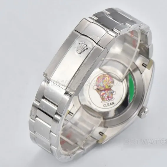 C factory Rolex log 1:1super cloneblue dial41mm three row link m126334-0001front live photo
