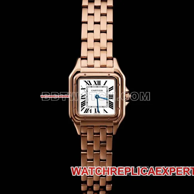 watch BBa factory cheetah Cartierwhite dialrose goldsteel braceletquartzfront live photo