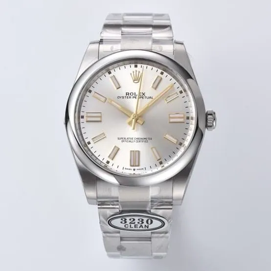 C Factory Oyster Perpetual Rolex1:1replica watch silver dialsteel bracelet model m124300-0001clasplive photos