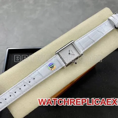 watch DR factory Cartier tank white dialquartz white braceletcaseback live photo