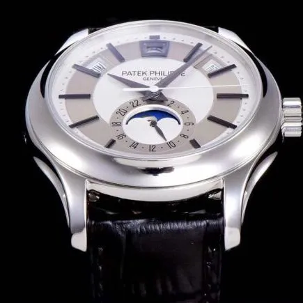 GR factory top-tier watch Patek Philippe top-tier version 5205G-013 complex function series white steel white bottom men's watch movement picture
