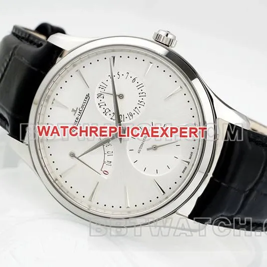 Jaeger-LeCoultre collectible Watch APS Factory Ultra-Thin Master 896 Movement Power Reserve Mechanical Leather Strap Side Real Shot Pictures