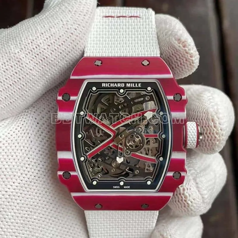 Richard Mille men's top-tier 1:1high-quality hollow plate white RM67-02front live photo