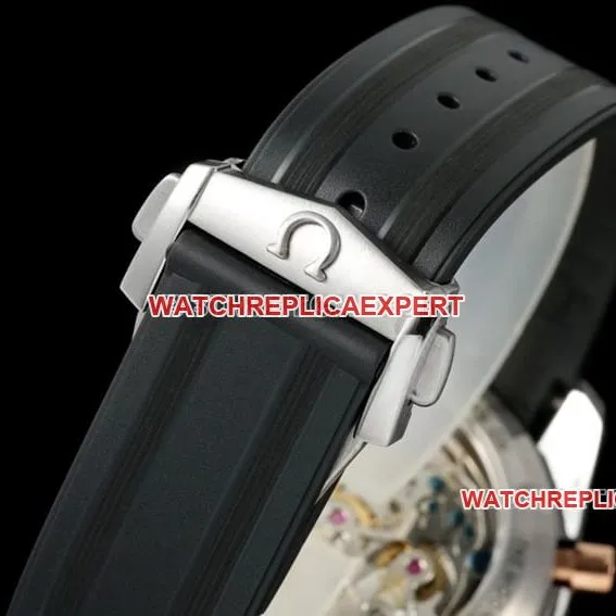 Omega Speedmaster top imitation pink gold plate rubber models 310.20.42.50.99.001 strap actual photo