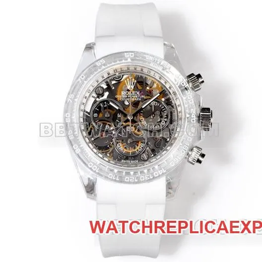 top-tier watch TW factory DaytonaRolex transparent case white rubber braceletside live photo