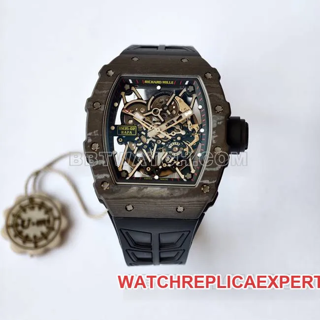 collectible watch RM35-02 UMI factory Richard Mille black shell black belt caseback live photo