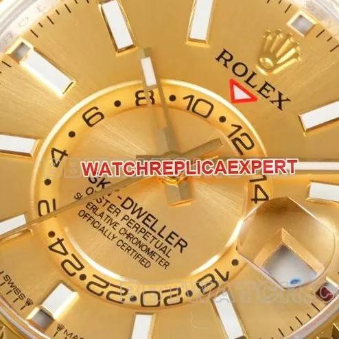 1:1replica watch Navigator AR+ factory Rolex gold plate mechanical room gold steel bracelet caseback live photo
