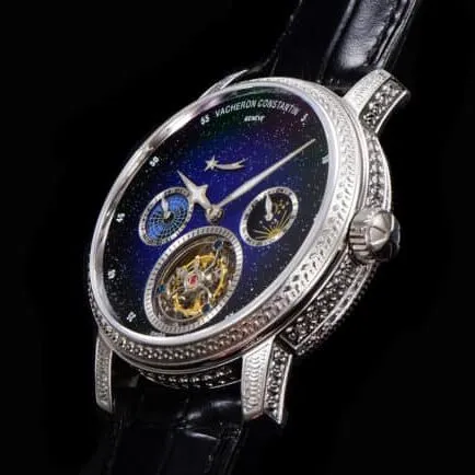 top-tier Vacheron Constantin heritage series carved case true flywheel men's watch side view
