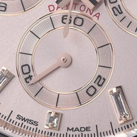 Factory C DaytonaRolex1:1replica watch sunlit gold plate rose gold rubber model m116515ln-0061braceletlive photos