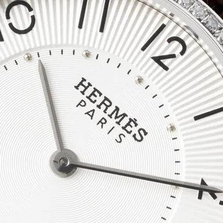 top-tier Hermès women's white dial black belt quartzleather strap watch detail shots