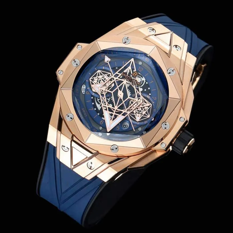 HublotHublothigh-quality watch new BigBangSangBleuII tattoo men's mechanical watch front view