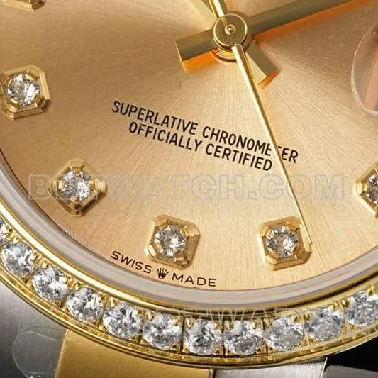 ARF FactoryRolex log top-tier gold plate diamond bezel31mm gold three-lattice chain link 278383side live photo