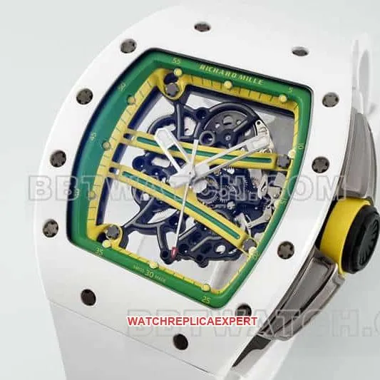 APS factory Richard Mille men's top-tier white rubber model RM 61-01side live photo