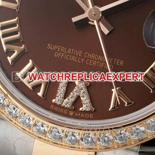 ARF FactoryRolex log top-tier 1:1super brown disk diamond bezel31mm gold three grid link 278381side live photo
