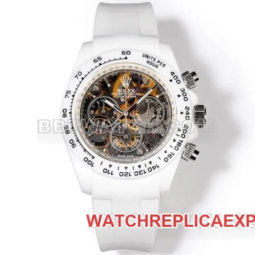collectible watches TW Factory Ditoner Rolex white case white rubber strap front real picture