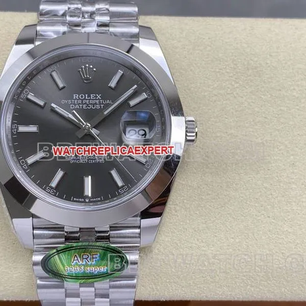Rolex1:1replica watch ARF Factory log 41mm aperture gray plate 3235 steel bracelet bracelet live photos