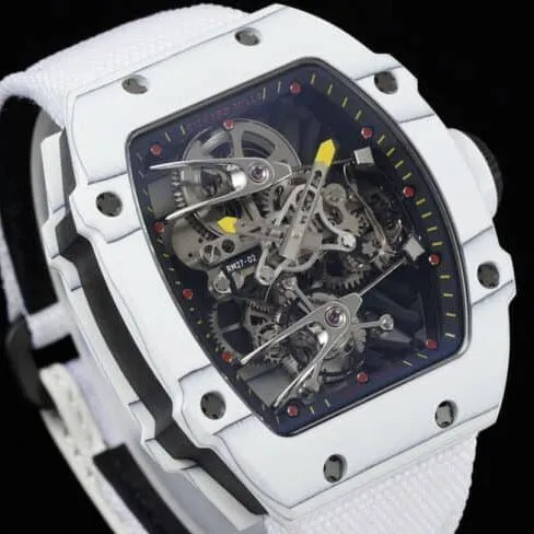 Front view of a high-quality Richard Mille sports tourbillon men's watch