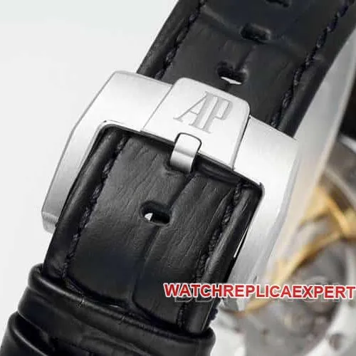 APSAudemars PiguetCODEtop-tier 1:1super cloneblack dialleather strap model 15210side live photo