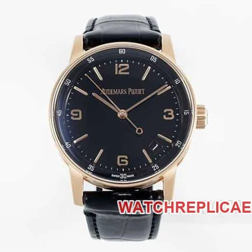 APSAudemars PiguetCODE1:1super cloneblack dialrose gold shell leather strap model 15210braceletlive photos