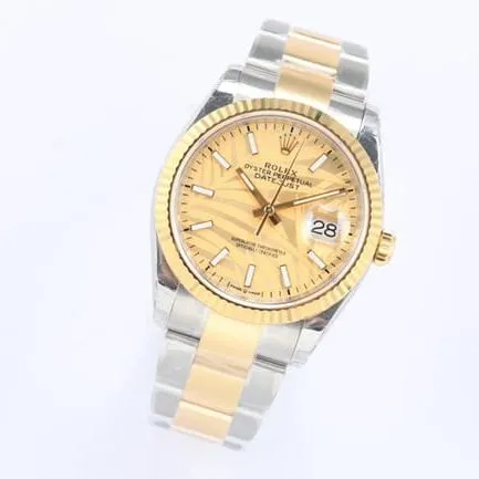 EW Factorytop-tier watch Rolex men's gold disc gold belt Oyster Datejust36 series mechanical watch front view