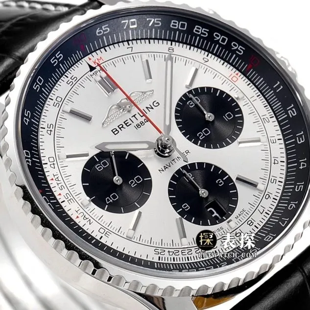 BLS factory Breitling Men's Aviation Chronograph 1 Super A watches silver plate strap models AB0138241G1P1
