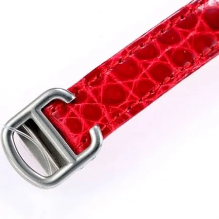 top-tier replicaCartier women's red plate red band blue balloon leather strap watch front view