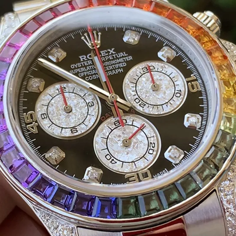 Rolex Rainbow Di men's steel bracelet watch front view