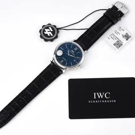ZF Factorytop-tier watch IWC automatic movementleather strap Portofino series blue dial black belt watch bracelet picture