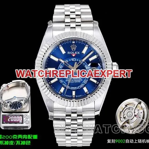 collectible watch Navigator AR+ factory Rolexblue dial mechanical side live photo