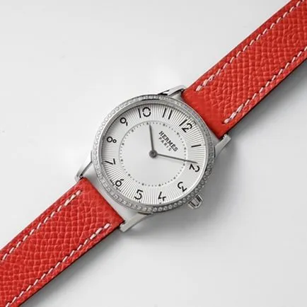 top-tier Hermes Slim d’Hermes women’s white dial red band quartz watch clasp picture