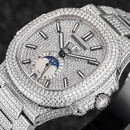 R8 factory top-tier watch Patek Philippe men's white dialsteel bracelet sport elegant starry sky series automatic movement watch lume picture