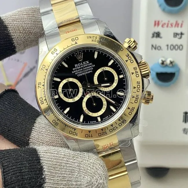 QF factory watch DaytonaRolexblack dial4131 mechanical gold braceletcaseback live photo