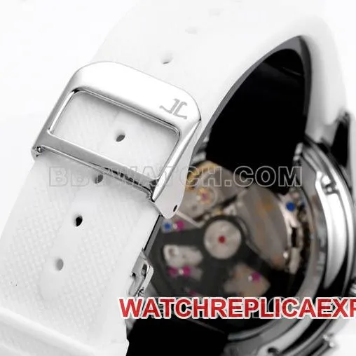 collectible watch Jaeger-LeCoultre black dial mechanical white rubber caseback live photo