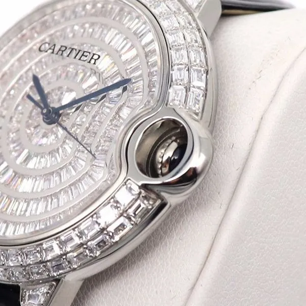 Cartier Watch, Cartier Blue Balloon Square Diamond Full Diamond Watch Caseback Image