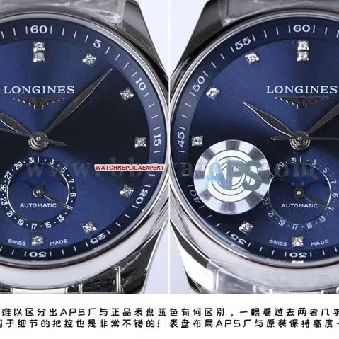 APS factory Longinestop-tier watch master series L2.909.4.97.6moon phase comparison Genuine evaluation casecrystal comparison chart