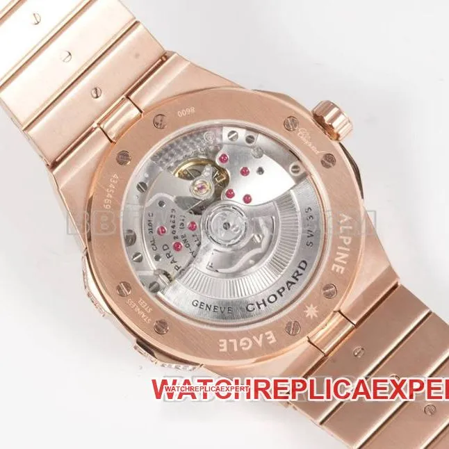 Chopard's collectible watch GH factory Xueshan Aoyi 41mm pavé diamond rose goldsteel bracelet model side live photo
