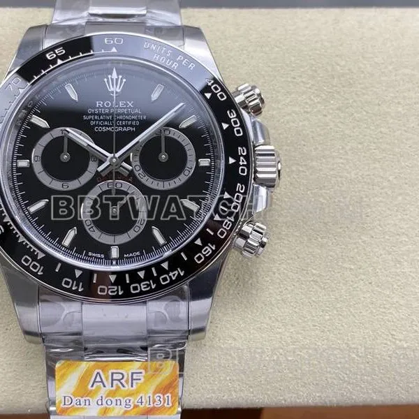 Rolex watch ARF factory Daytona black dial spade Daytona 4131 steel