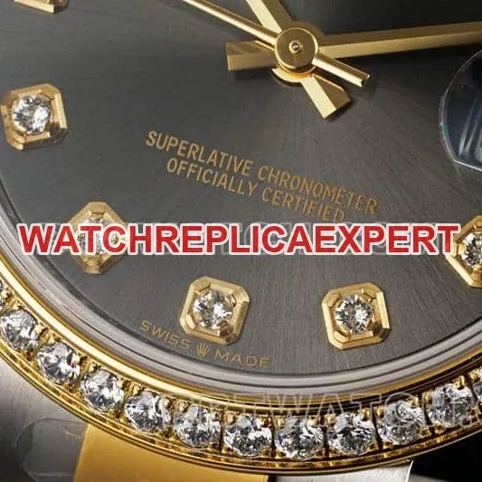 ARF FactoryRolex log top-tier dark gray plate diamond bezel31mm gold three-lattice chain link 278383side live photo