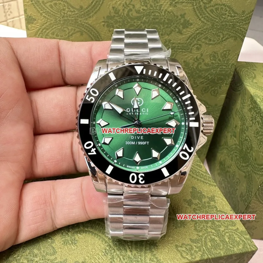 Gucci top-tier replica2024 new green dialsteel bracelet model YA136363caseback live photo