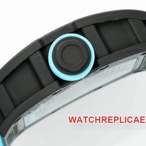 APSRichard Milletop-tier carbon fiber case blue rubber model RM055braceletlive photos