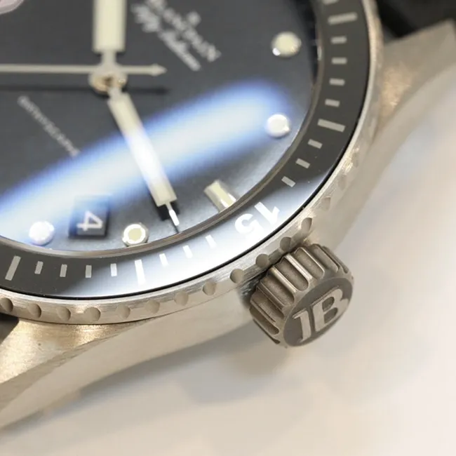GF Factorytop-tier watch Blancpain Fifty Fathoms series men's black dial black belt automatic movement watch front view