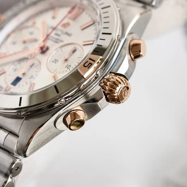 top-tier replicaBreitlinghigh-quality bullet chainAsia-7750movement42mm white dialsteel bracelet men's detail shots