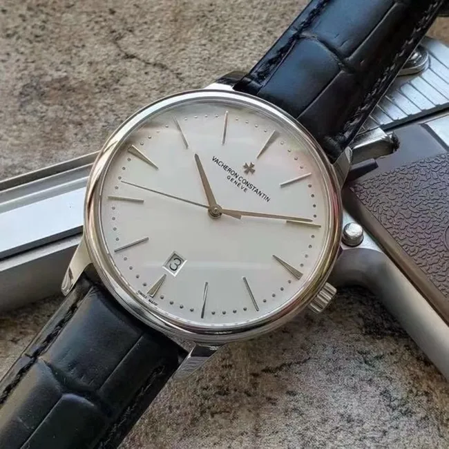MKS Factorytop-tier replicaVacheron Constantin heritage series 85180 men's white dial blue belt automatic movement watch clasp picture