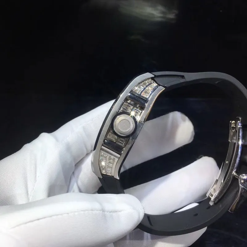 Richard Millerm010 18K gold ladder full diamond Swiss mechanical movementdetail shots