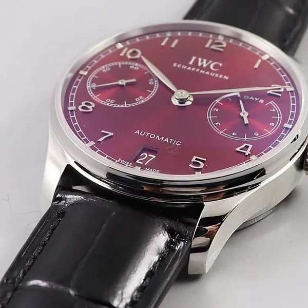 YL factory watch IWC Portuguese 7-day chain new plate movement display small seconds detail shots