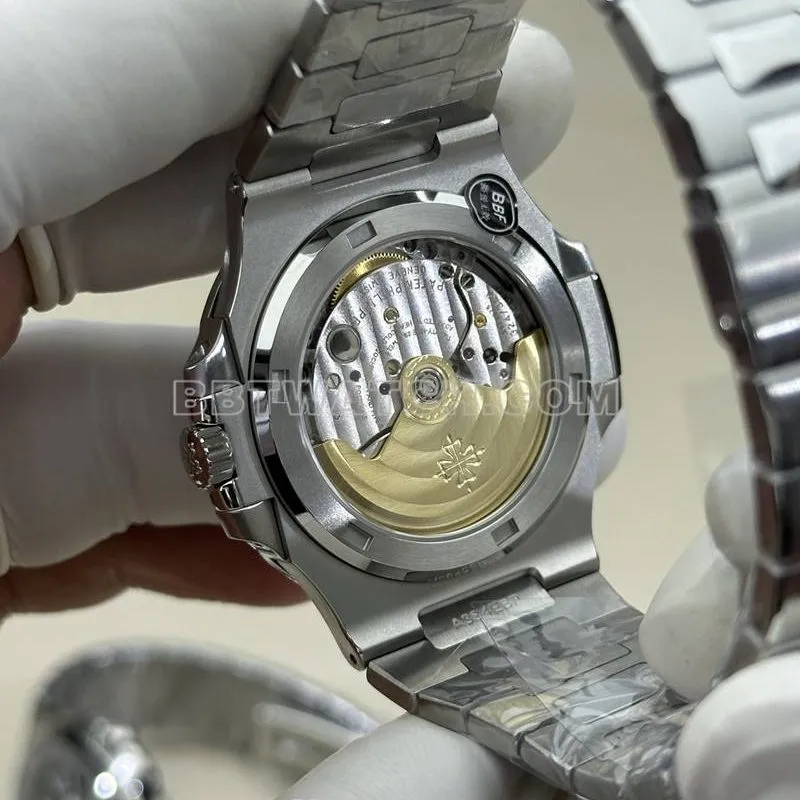 Patek Philippe1:1replica watch BBF factory Nautilus324movementblue dialsteel bracelet caseback live photo