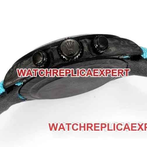 watch TW factory Rolex Daytonablack dial black shell blue nylon braceletside live photo