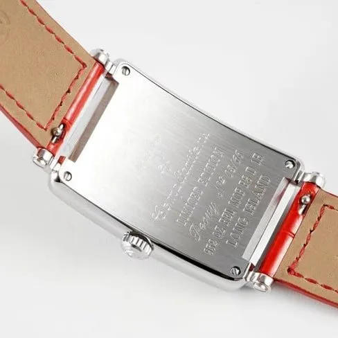 ZF Factory Frank Muller top-tier watch quartzLONG ISLAND series ladies white dial red band watch front view