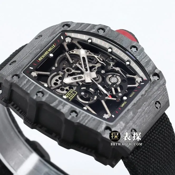 BBR RM 35-01Richard Mille1:1replica watch men's black dial black Velcro bracelet side live photo